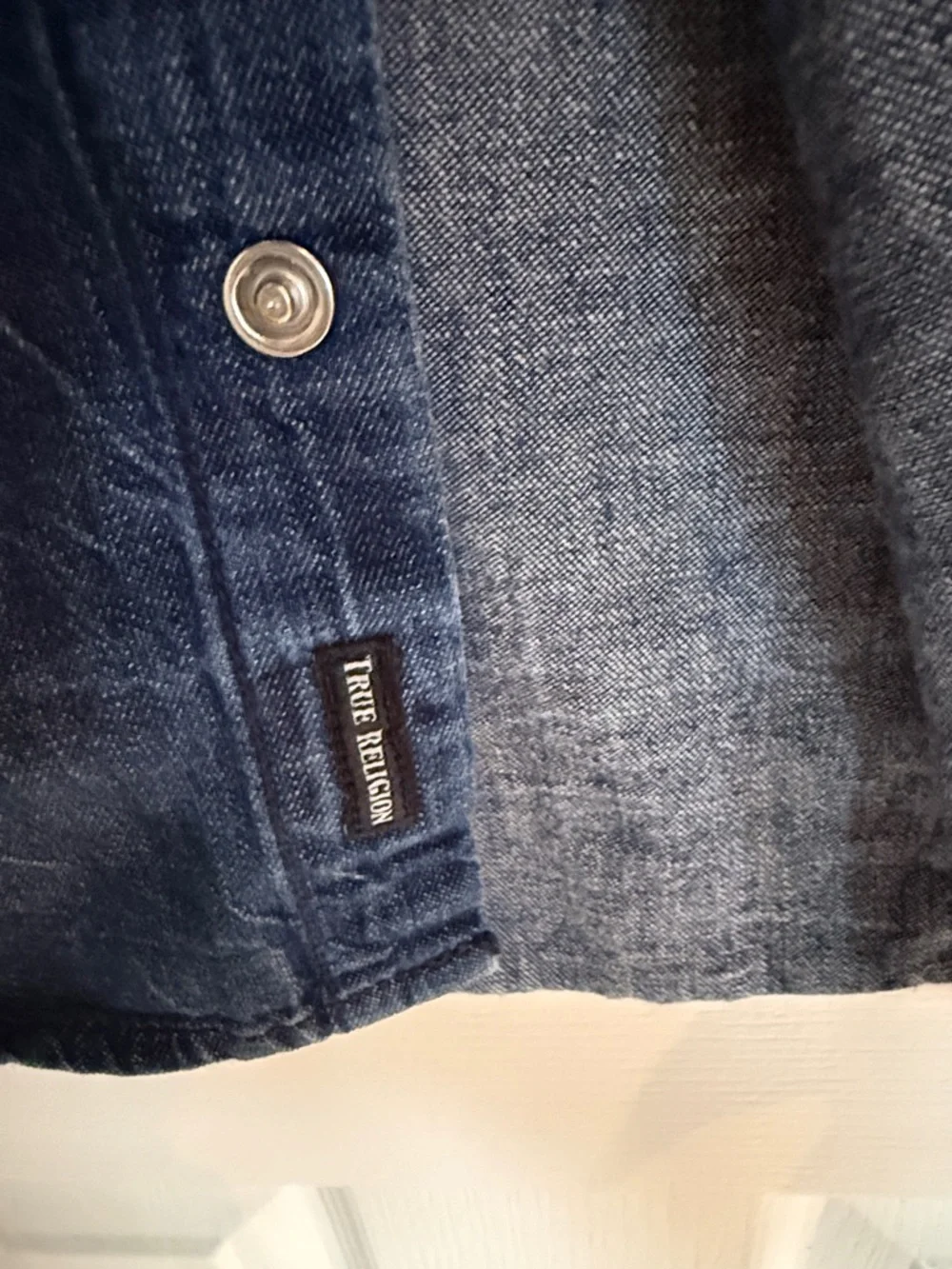 True religion denim button down western top